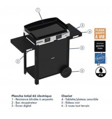 ENO - 55528385- Combo Plancha électrique + Chariot - Initial 65 Inox