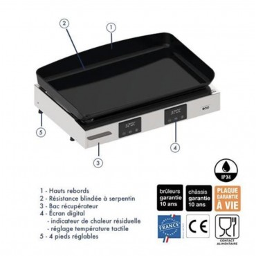 ENO - 555232014201 - Plancha &eacute;lectrique 50 cm 1 zone - Initial 50 Inox