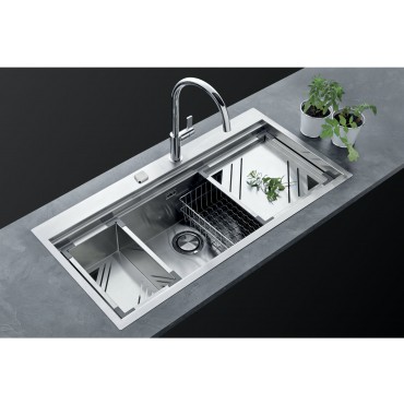 EVIER A ENCASTRER 840 + 4 ACCESSOIRES LAB INOX LISSE FINITION BRILLANTE EV36IL+