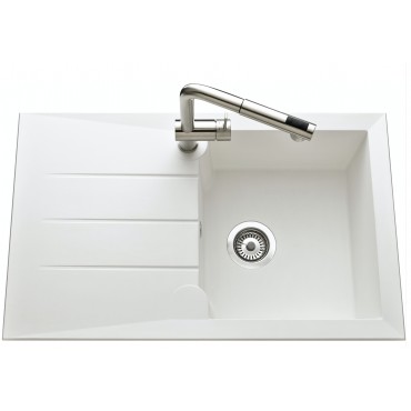 LUISINA EV185006 - Evier Réversible 1 cuve SLAM 81x50 Naturalite Blanc