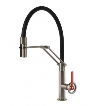 GESSI - 60205-149 - Mitigeur avec douchette double jet - Inox Brossé